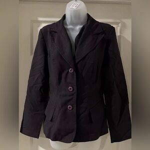La Belle Blazer Jacket Maroon Long Sleeve Lightweight Size 7
